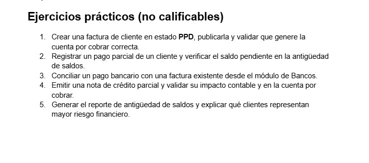 Ejercicios: Cuentas por cobrar